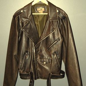 BKE/Buckle Faux Leather Motorcycle Jacket (Medium)